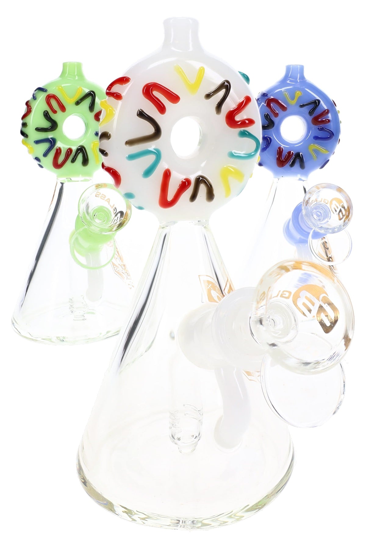 6B Glass Donut 6.5" Beaker Bong with Sprinkles