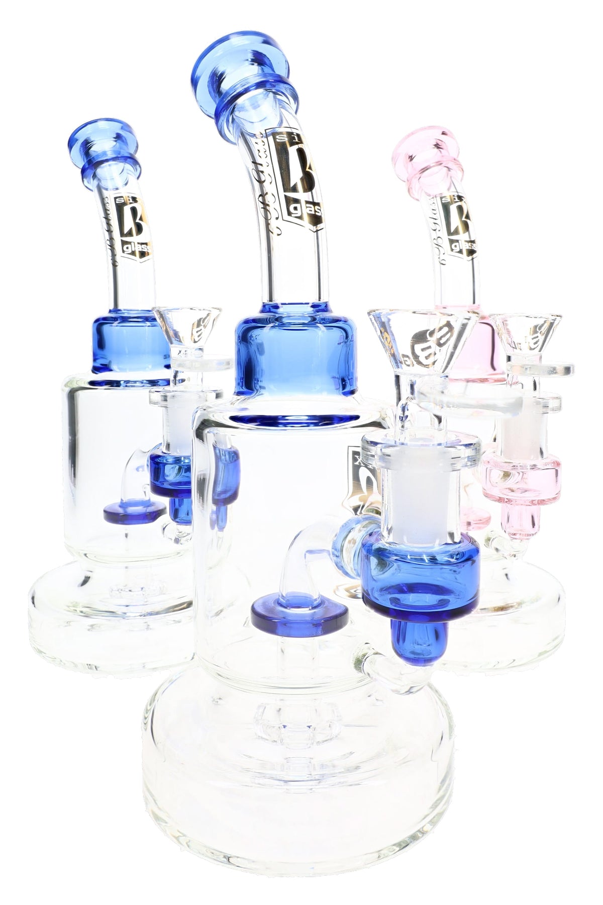6B Glass Bent Neck Showerhead Perc 8.5" Bong