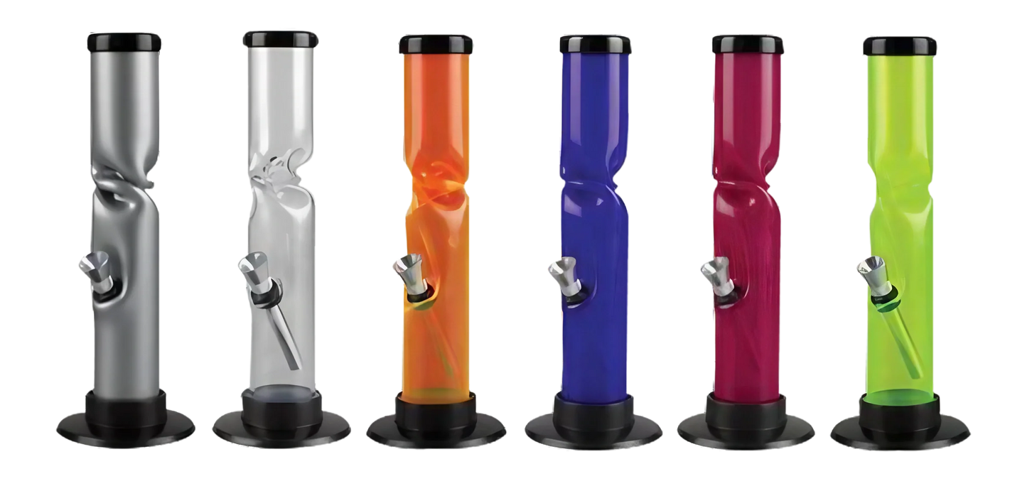 Acrylic Straight Tube Water Pipe With Ice Catcher