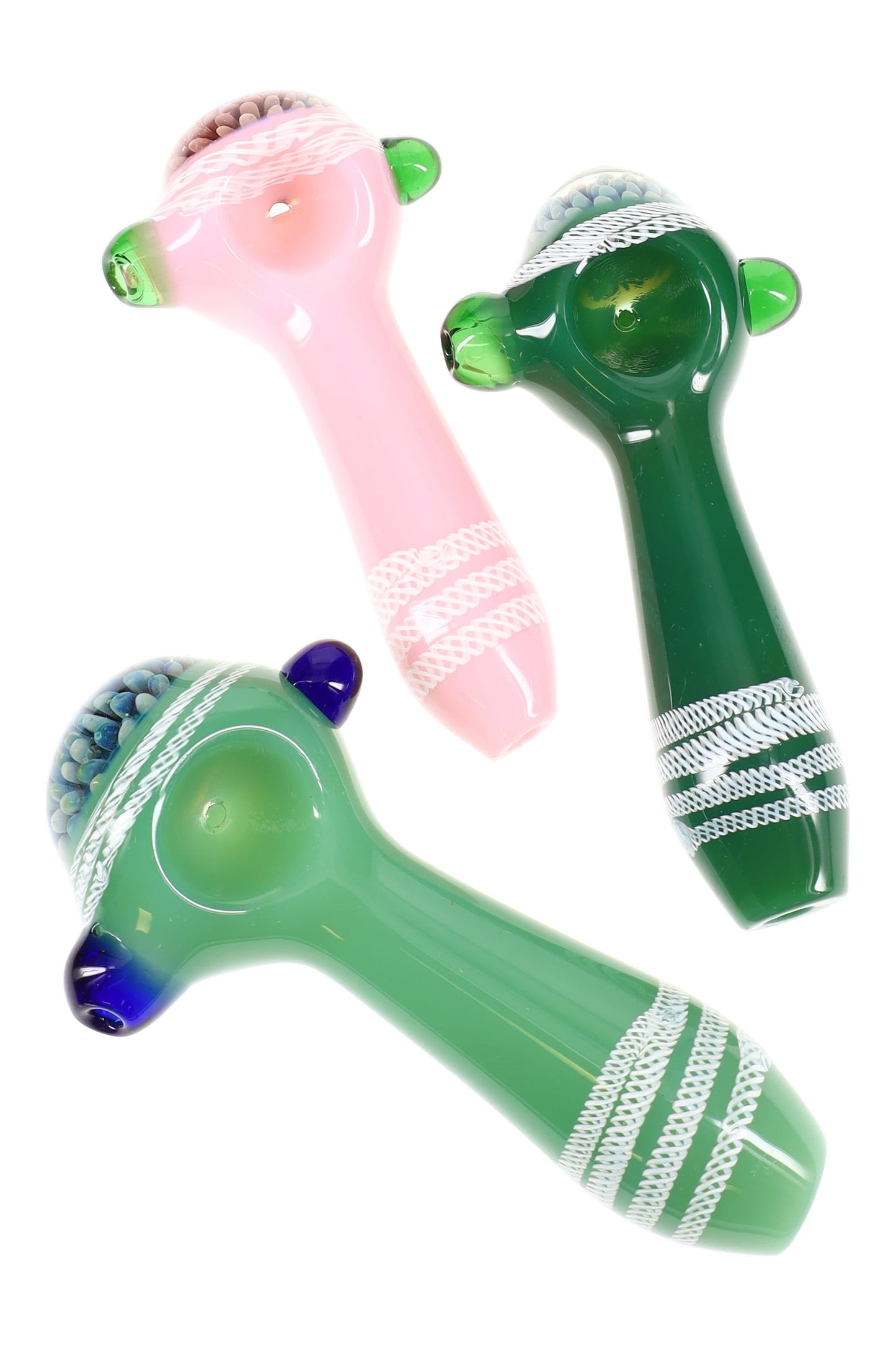 Glass Spoon Pipe “Slime Petals” – 4.5″ – Assorted Colors