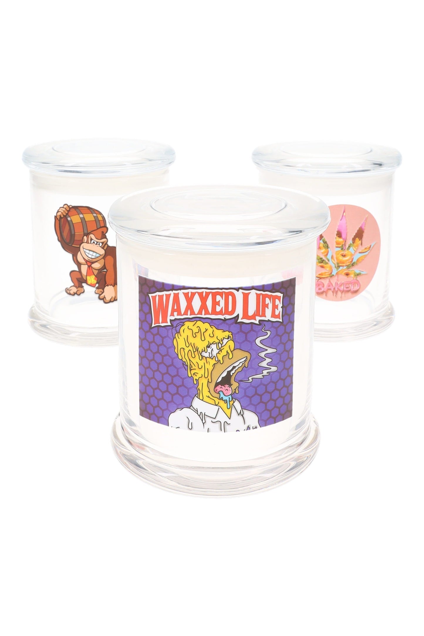 X-Large Glass Stash Jar – Decal – 4.5″ - Assorted Colors