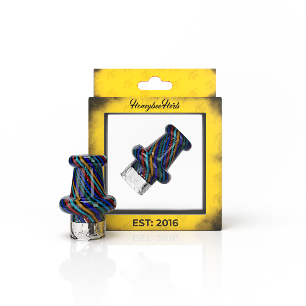 Honeybee Herb Riptide Glass Carb Cap w/ Vortex Spin & Dual Colors