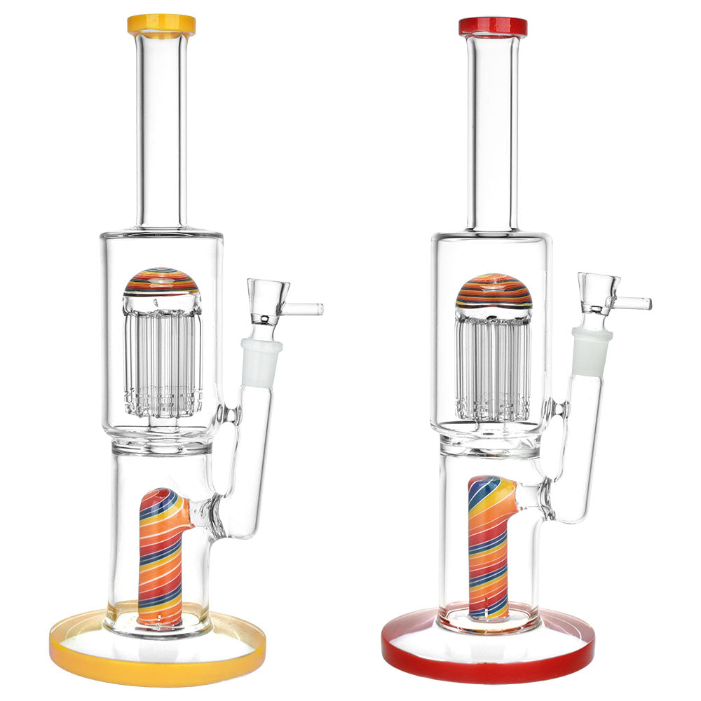 Burgeoning Bliss Glass Water Pipe - 12" Tall with Jellyfish and Barrel Percolators