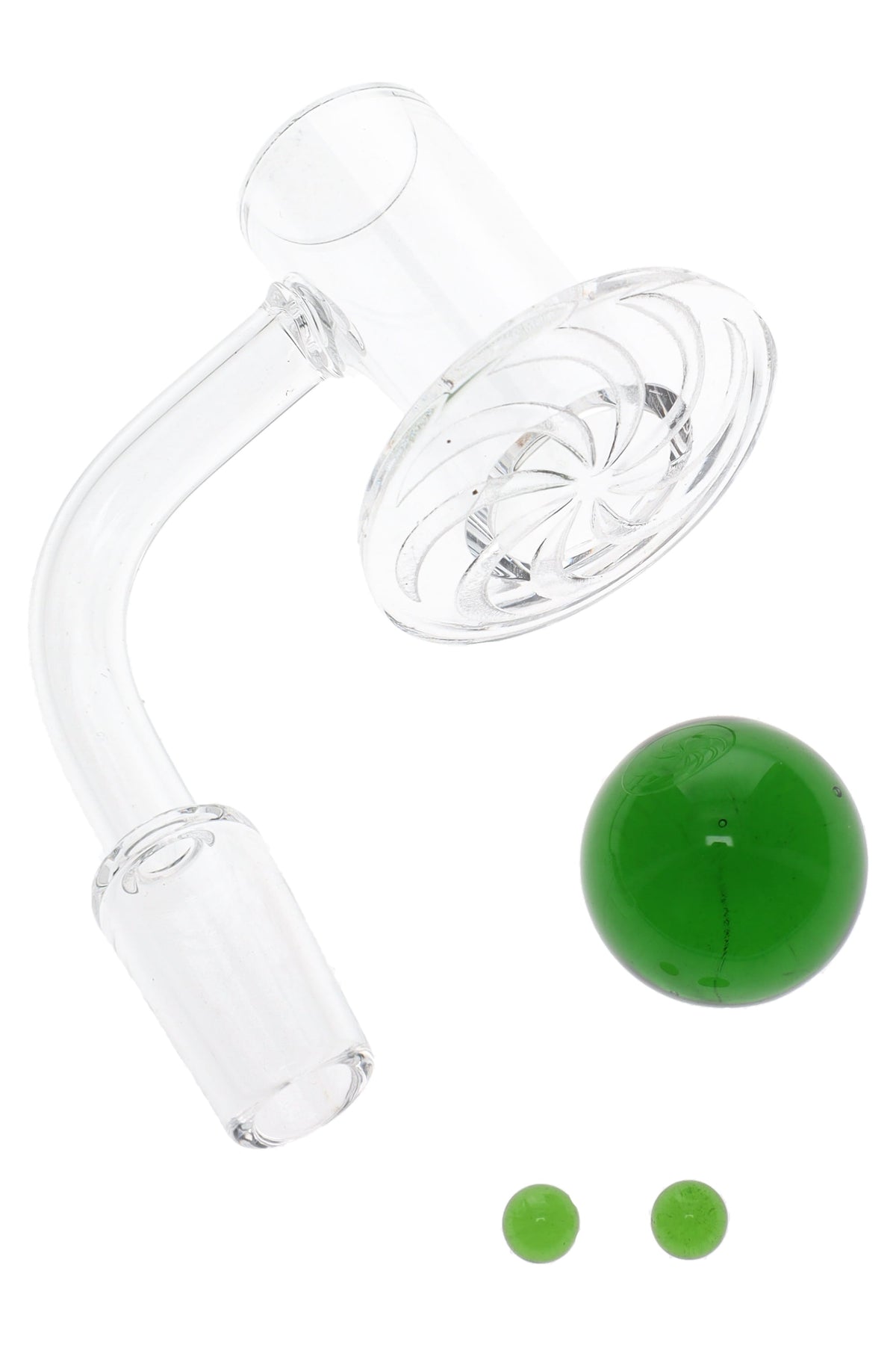 Quartz 14.5 mm Male Domeless Terp Slurper Banger “SpinDish” – Marble & Pearls