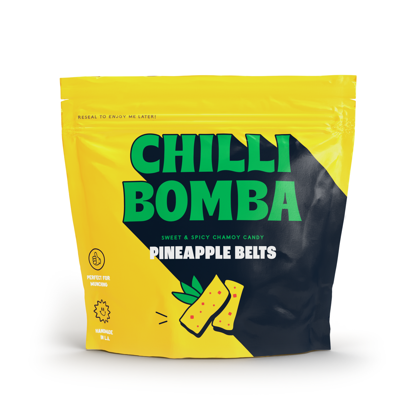 CHILLY BOMBA Sweet & Spicy Pineapple Belts 8oz - Fiery Snack