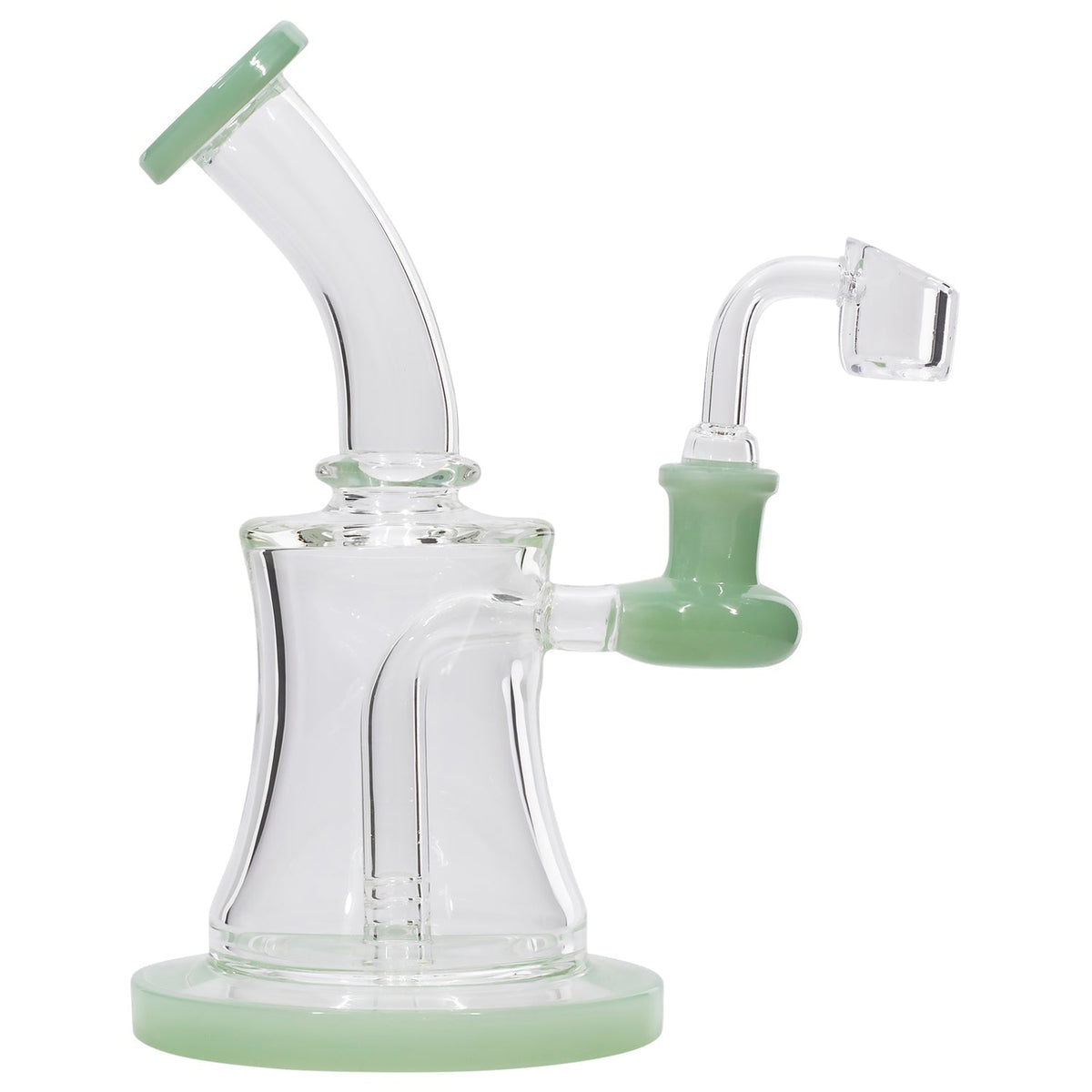 Glassic 8" Curved Borosilicate Dab Rig with Welded Stem & Polished Joint