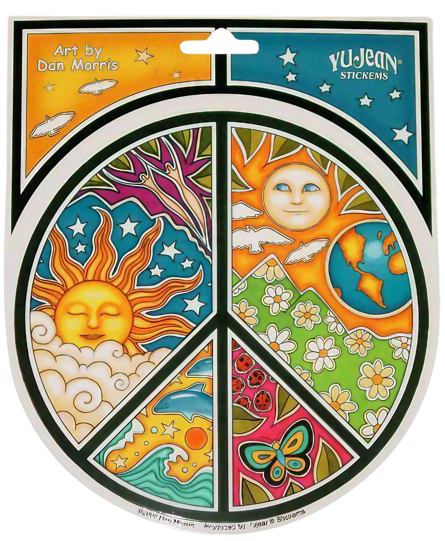 Dan Morris 4.75" Round Peace Sticker