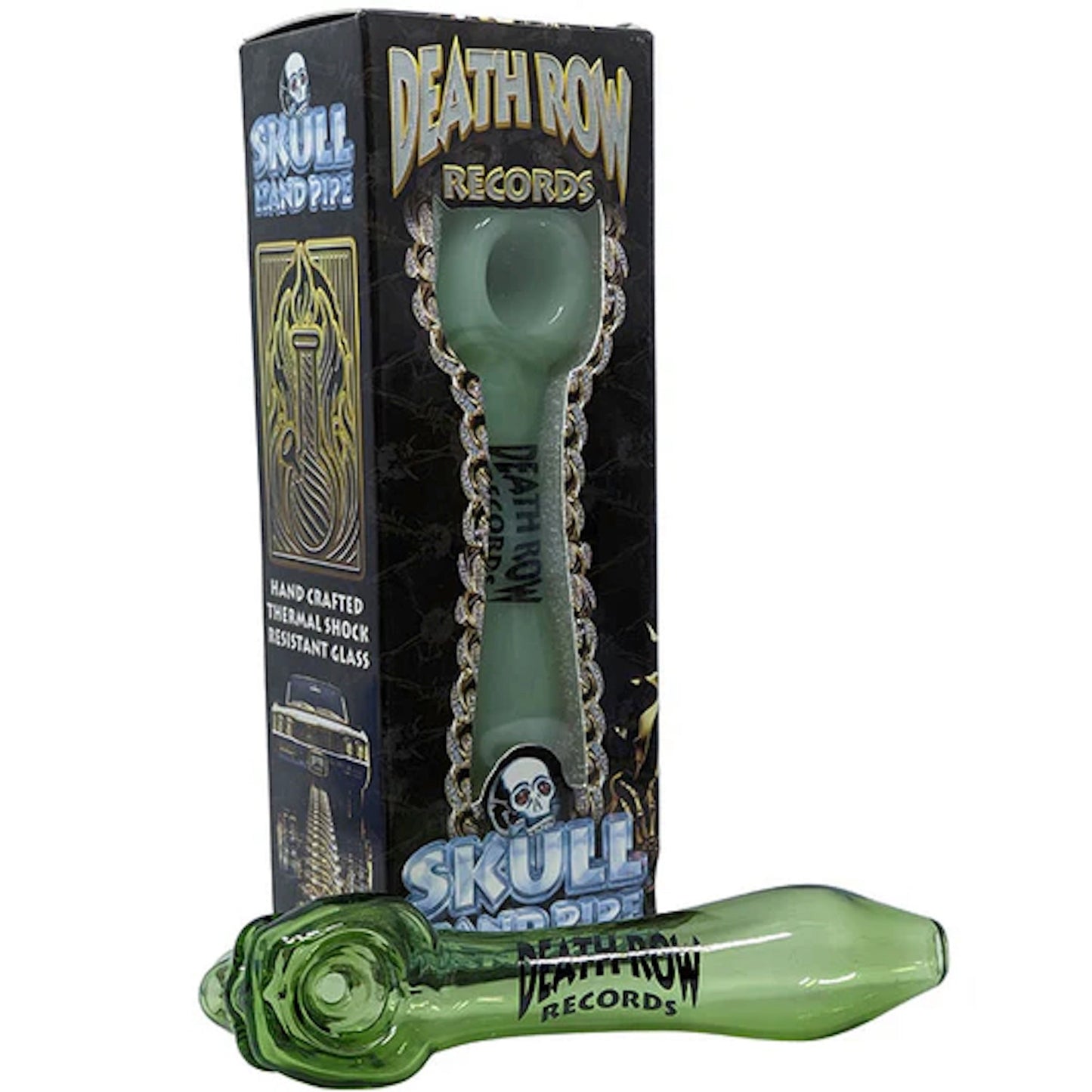 Death Row Records Skull Head Hand Pipe - 4in