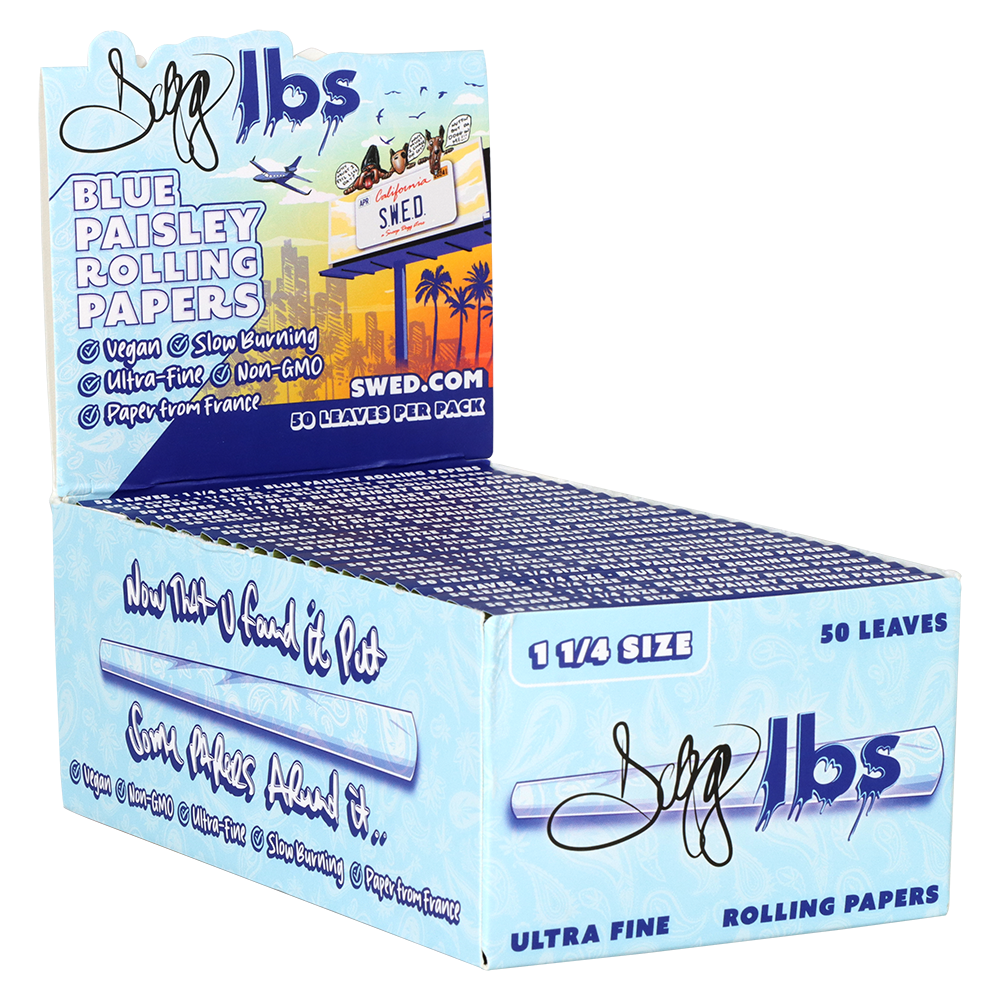Dogg Lbs Blue Paisley Rolling Papers | 1 1/4 | 50pc | 50pk Display