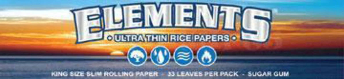 Elements Ultra Thin Kingsize Slim Rice Rolling Papers - 50 Pack