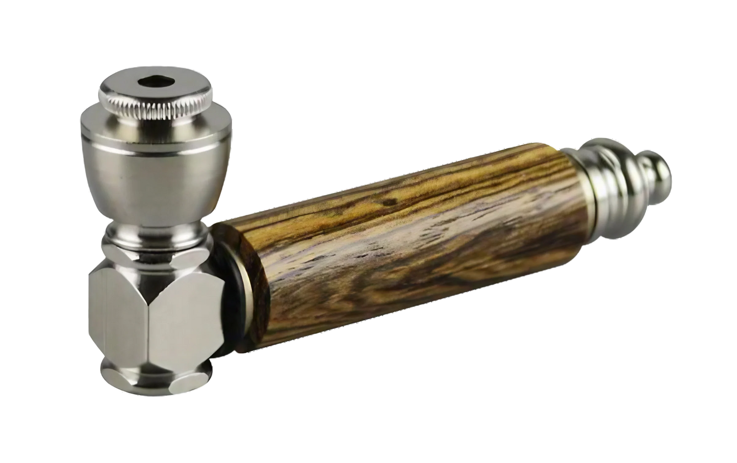 Exotic Wood & Stainless Steel Hand Pipe