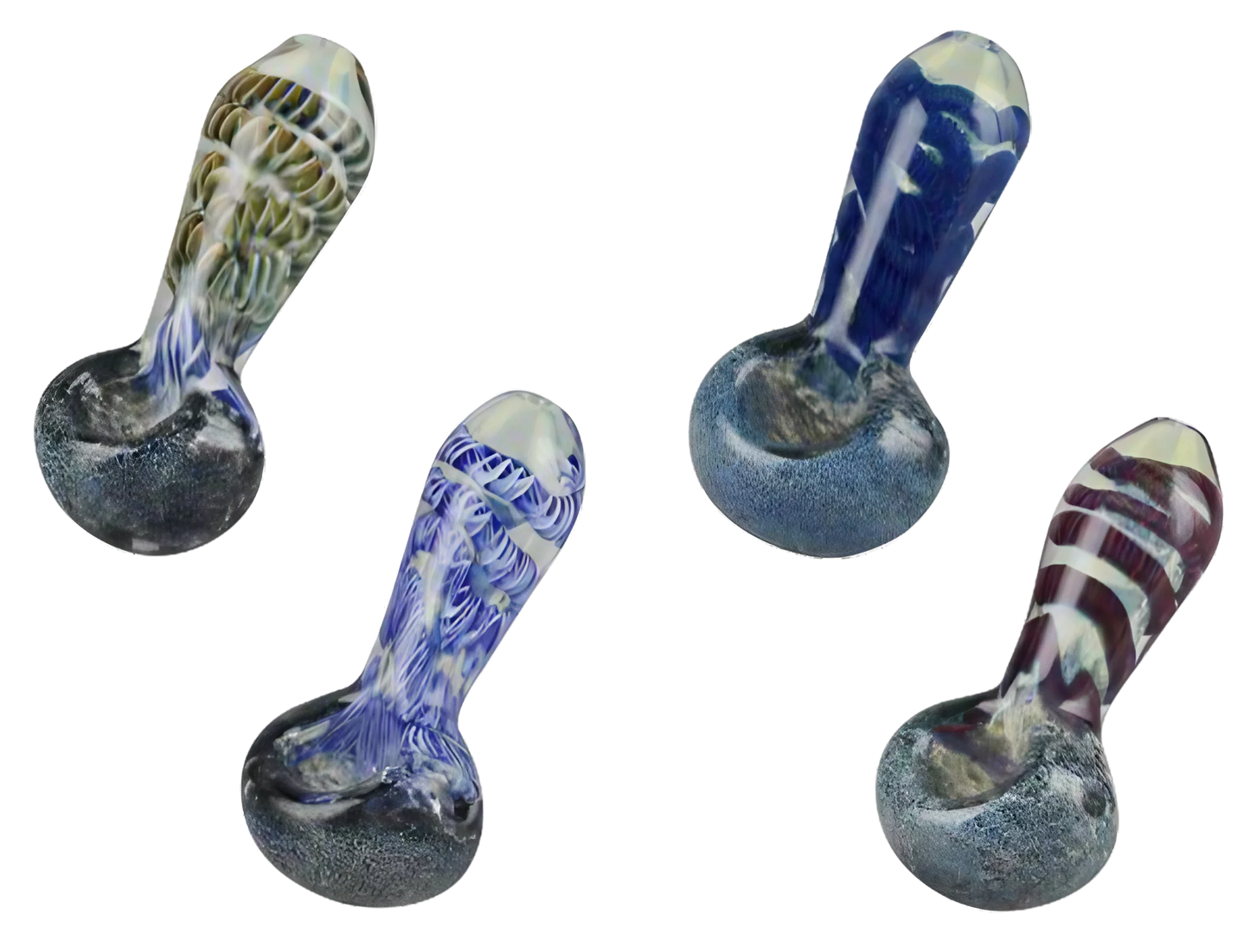 Frit & Cord Worked Spoon Hand Pipe