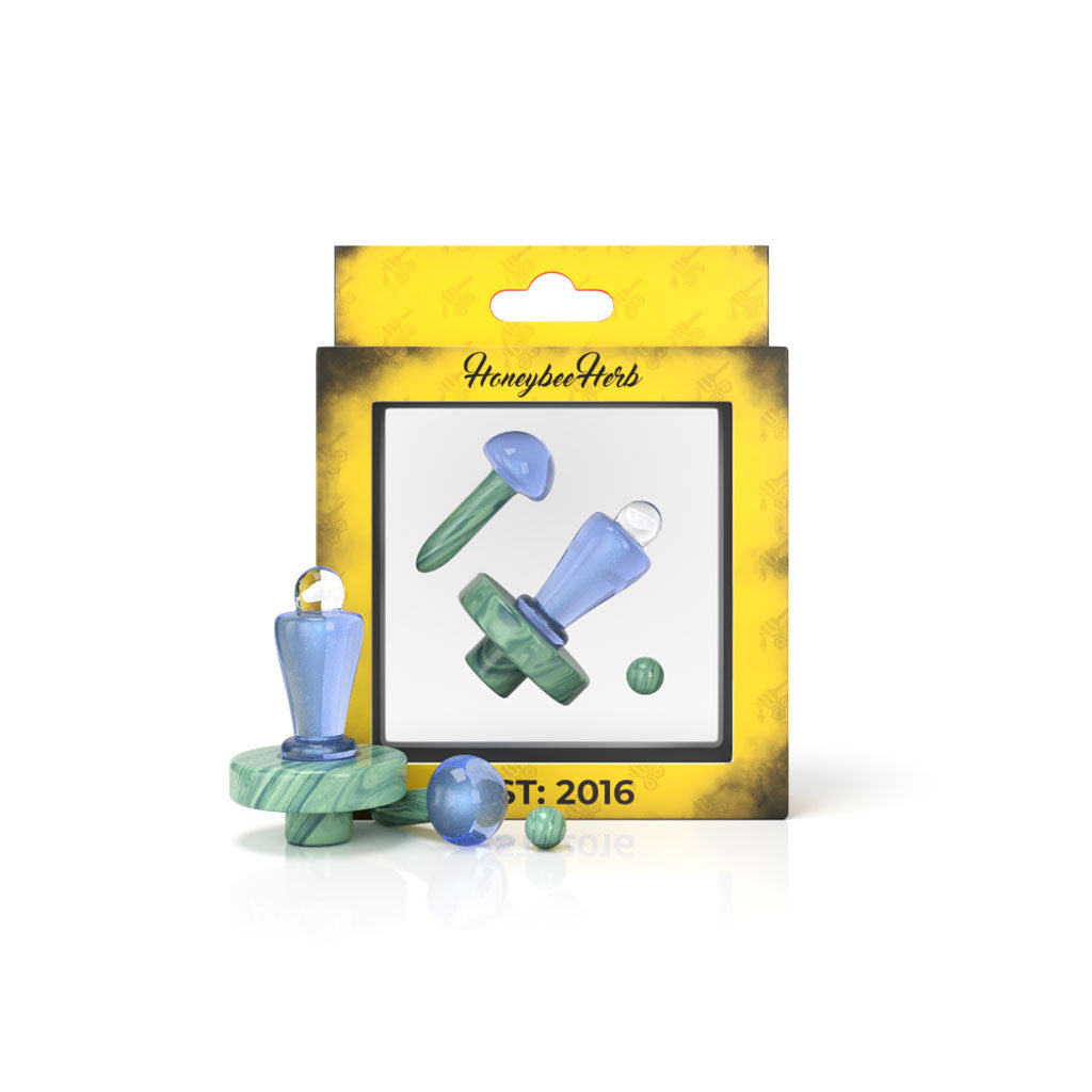 Honeybee Herb Opal Elite Glass Terp Slurper Set with Cap & Pearls