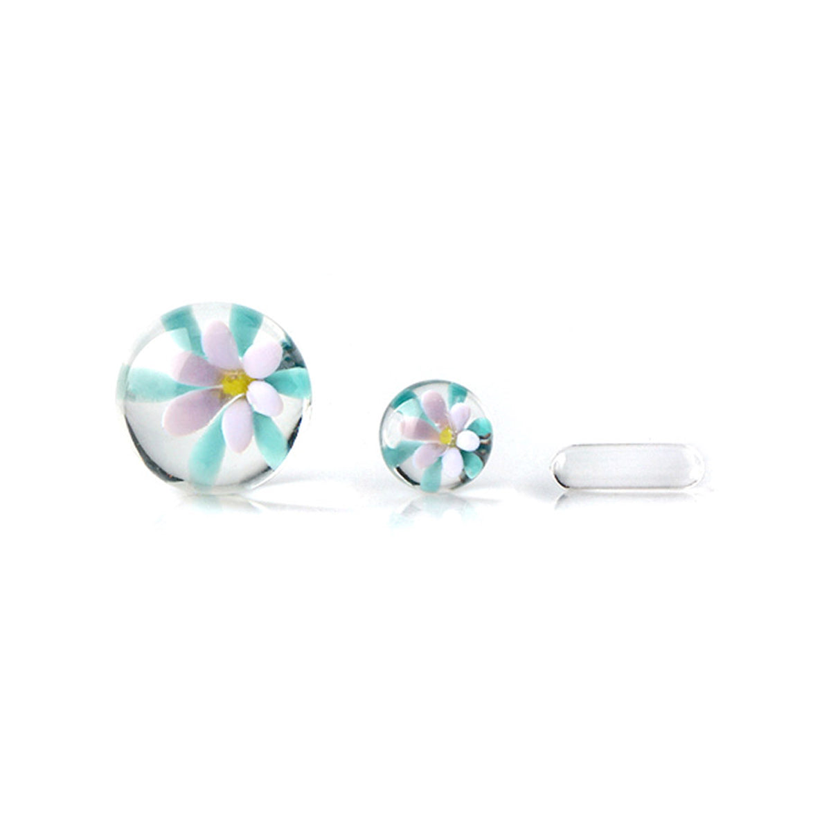 The Stash Shack 3D Floral Glass Terp Slurper Set - Artistic Dab Accessory