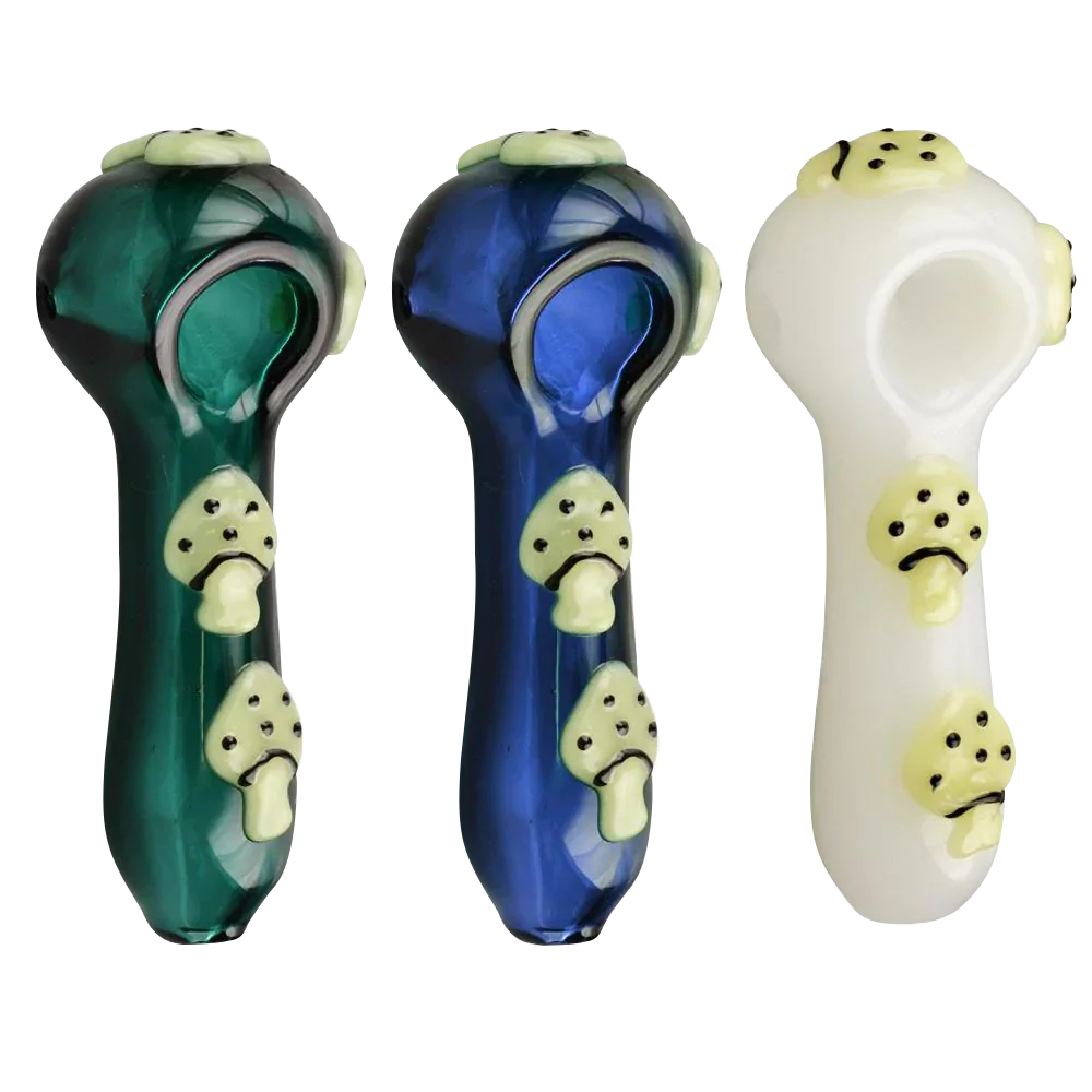 Glow in the Dark Mushroom Spoon Pipe