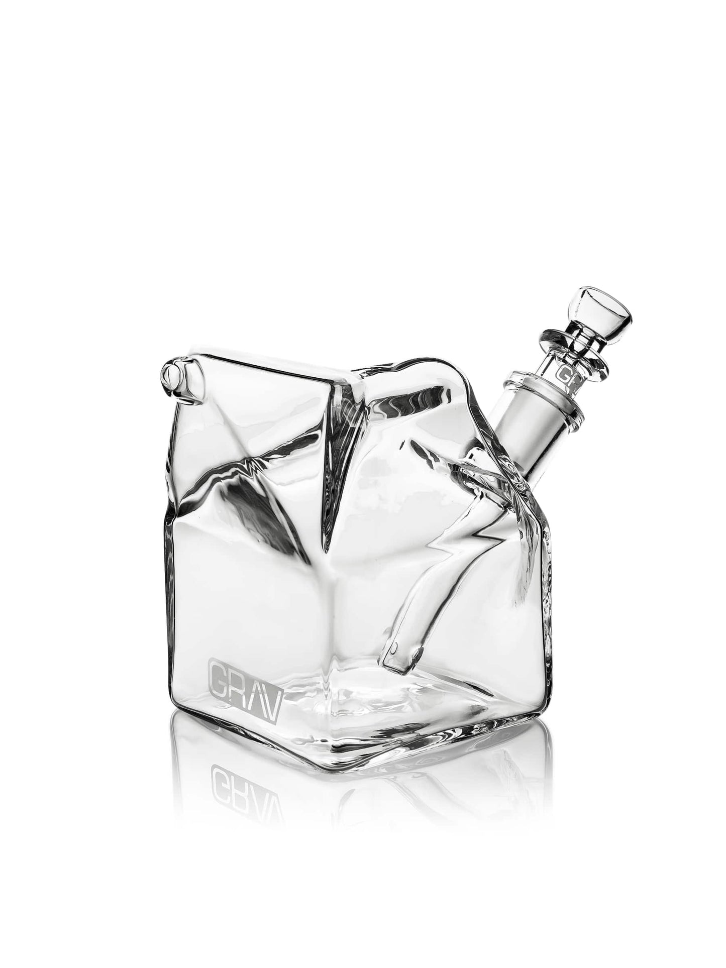 GRAV Sip Series 4" Milk Carton Bubbler with 14mm Cup Bowl & Fixed Downstem