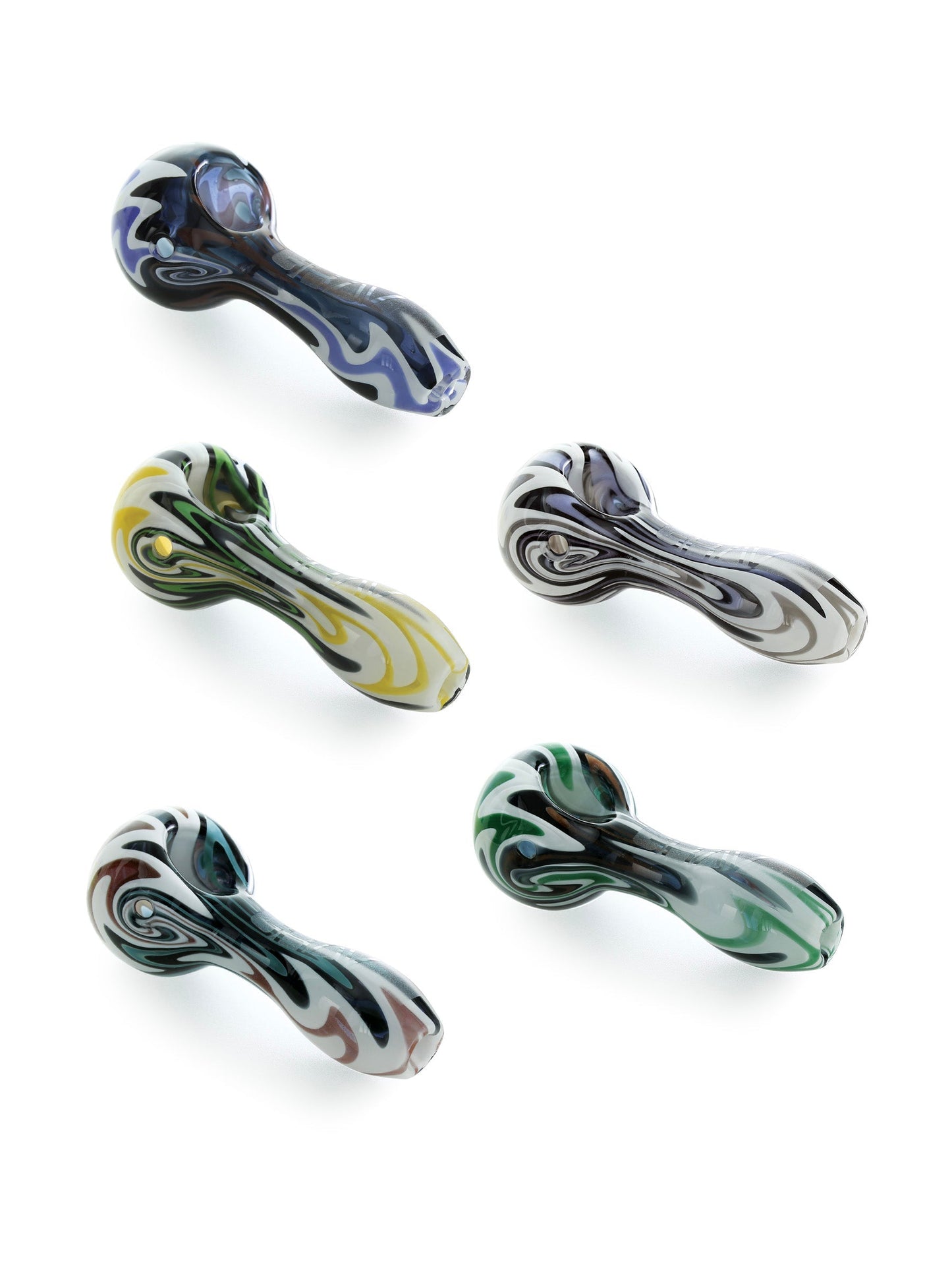 GRAV 4" Wig Wag Spoon Pipe - Multicolor Borosilicate Glass