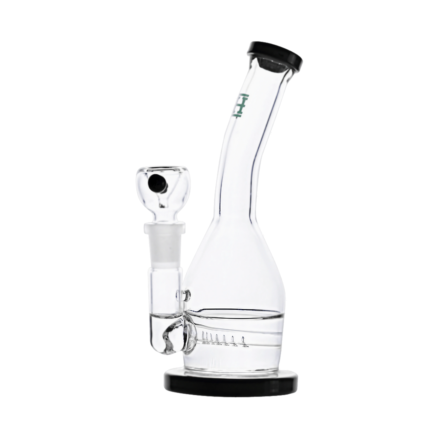 Hemper 7" Inline Percolator Rig - Compact Travel-Friendly Dab Rig with Bent Neck & 14mm Female Joint
