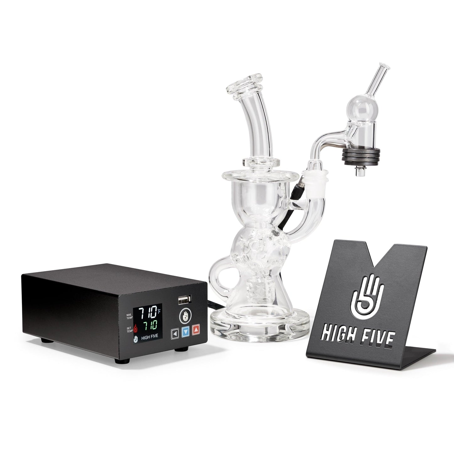 High Five - LCD E-Nail Quartz E-Banger & Rig Kit