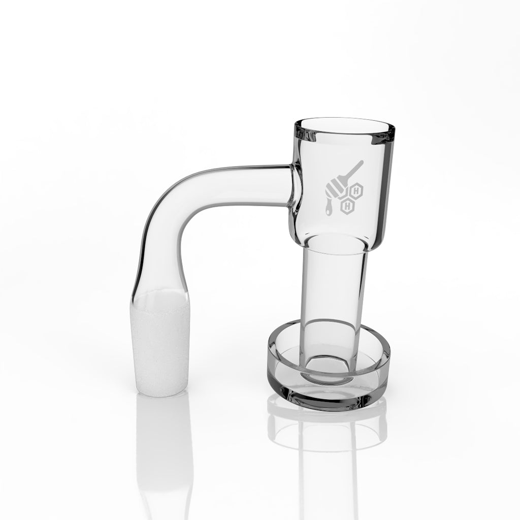 Honeybee Herb 90° Quartz Banger - White Base, 25mm, 2.5mm Thick