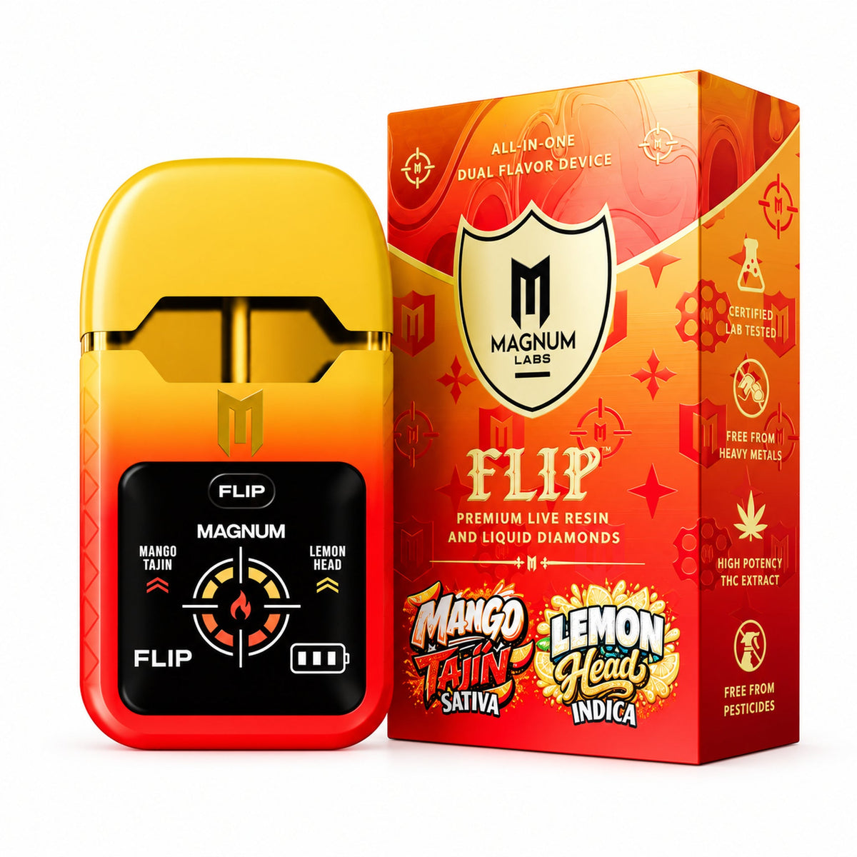 Magnum Labs Hippy Flip 3 in 1 - 4g Dual Device + 2g Hashhole + Shroom Gummy