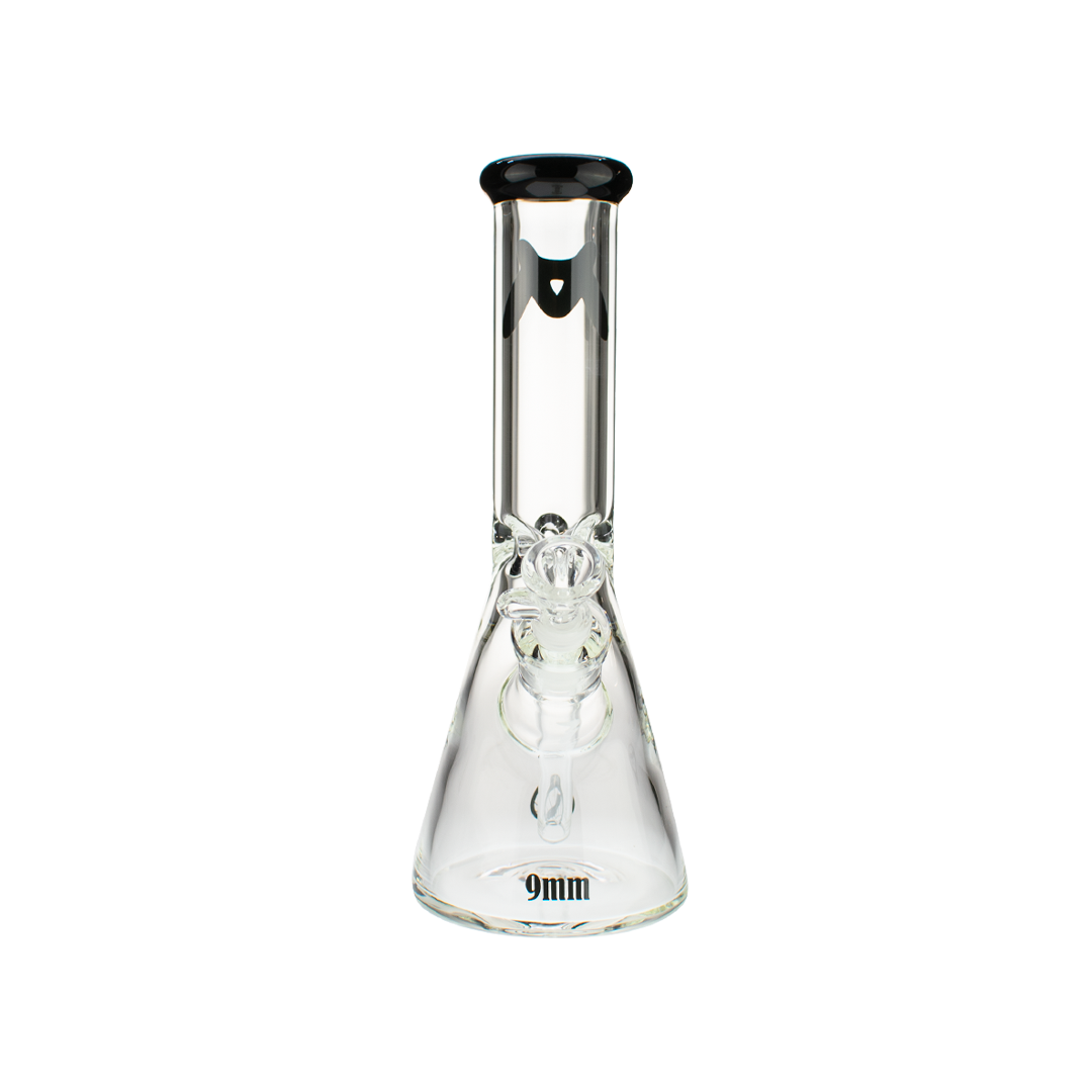 MAV Glass 12" X 9mm Classic Beaker Bong Color Accent