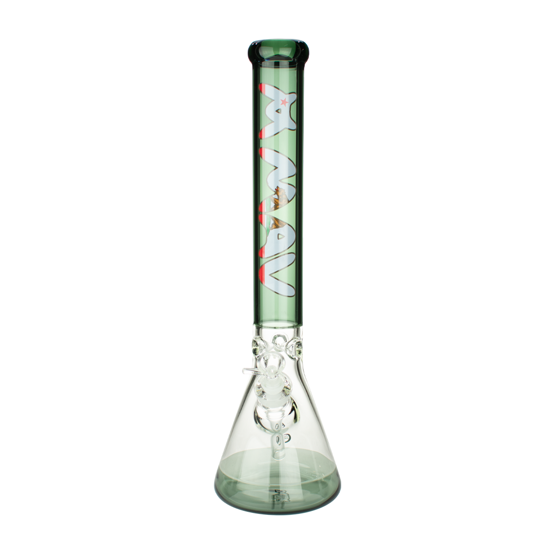 MAV Glass 18" California Flag Special Edition Black 2 Tone Beaker Bong