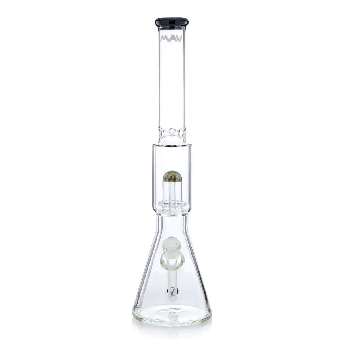 MAV Glass 19" Wig Wag UFO Perc Tall Beaker with Ice Pinch
