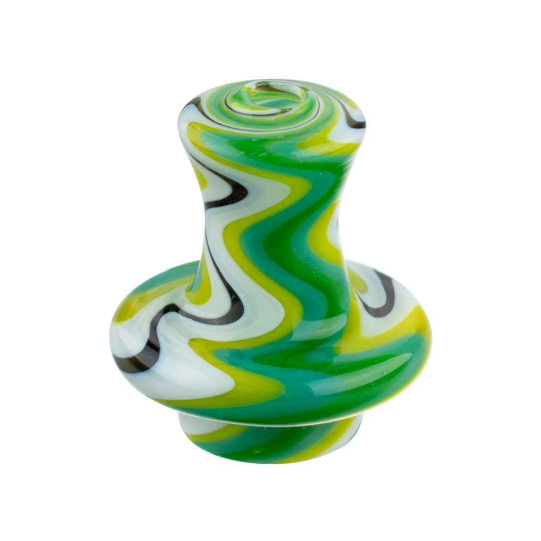 MAV Glass Green Swirl Cap + 2 Pearls (bx155a)