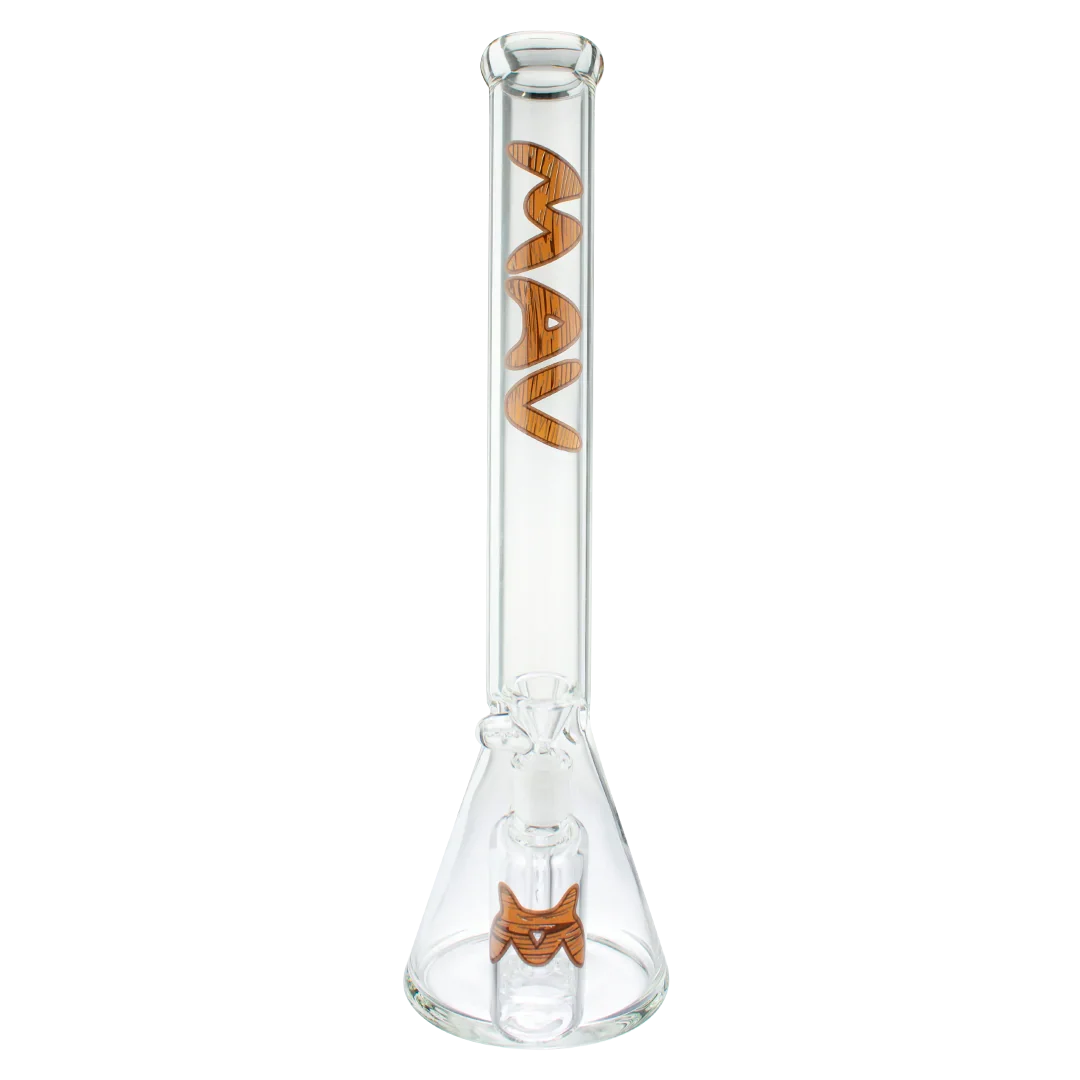 MAV Glass Mav - 5mm Woodgrain Slab Beaker Bong And Ash Catcher Combo - 18"