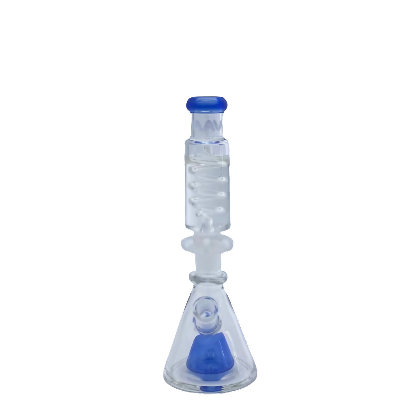 MAV Glass Mini Blue Slitted Pyramid Beaker Freezable Coil System