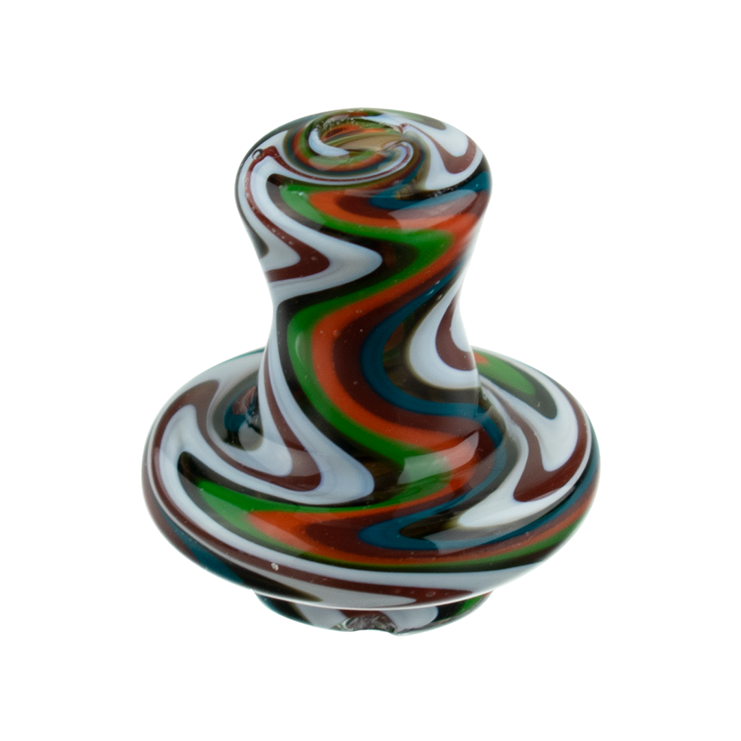 MAV Glass Orange Swirl Cap + 2 Pearls (bx155a)