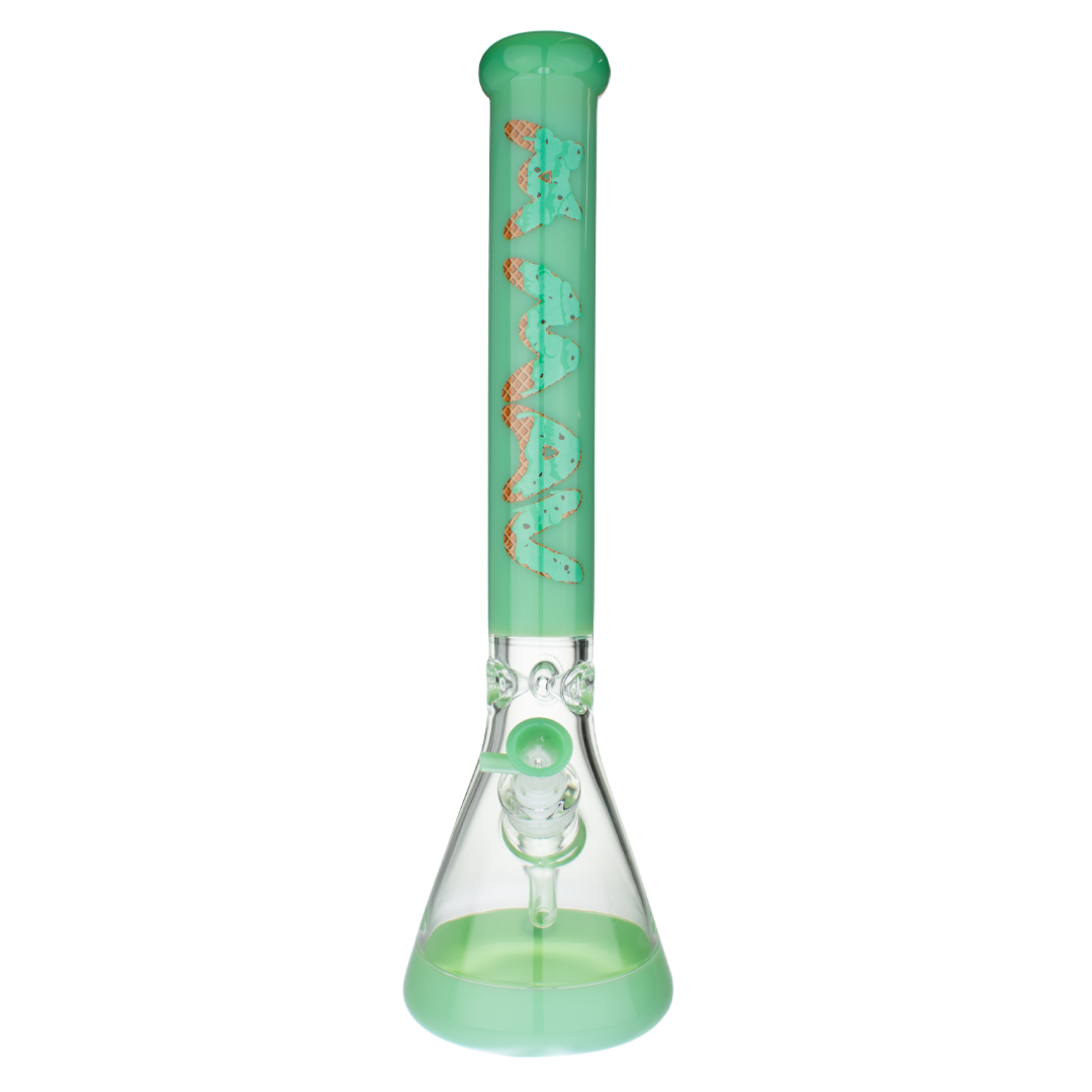 MAV Glass Seafoam Mint Chip Ice Cream 18" Full Color Beaker Bong