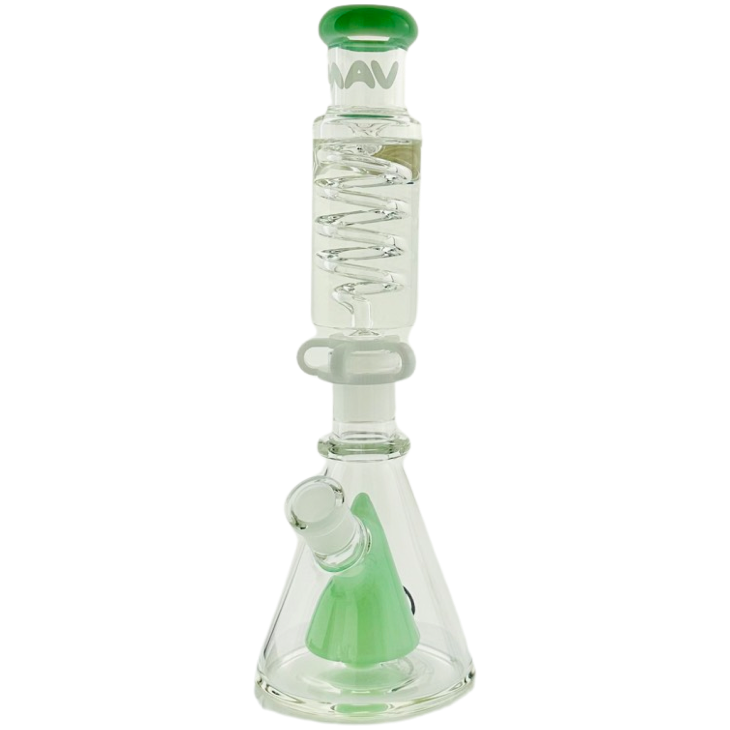 MAV Glass 10.5" Beaker Bong with Freezable Glycerin Coil & Pyramid Perc