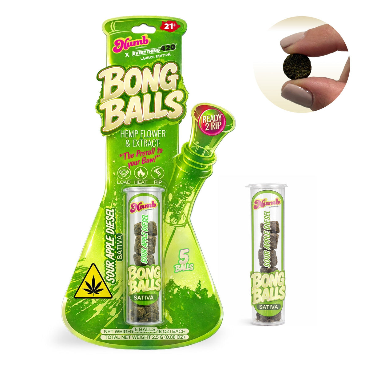 Numb THC Bong Balls - Sour Apple Diesel (S)