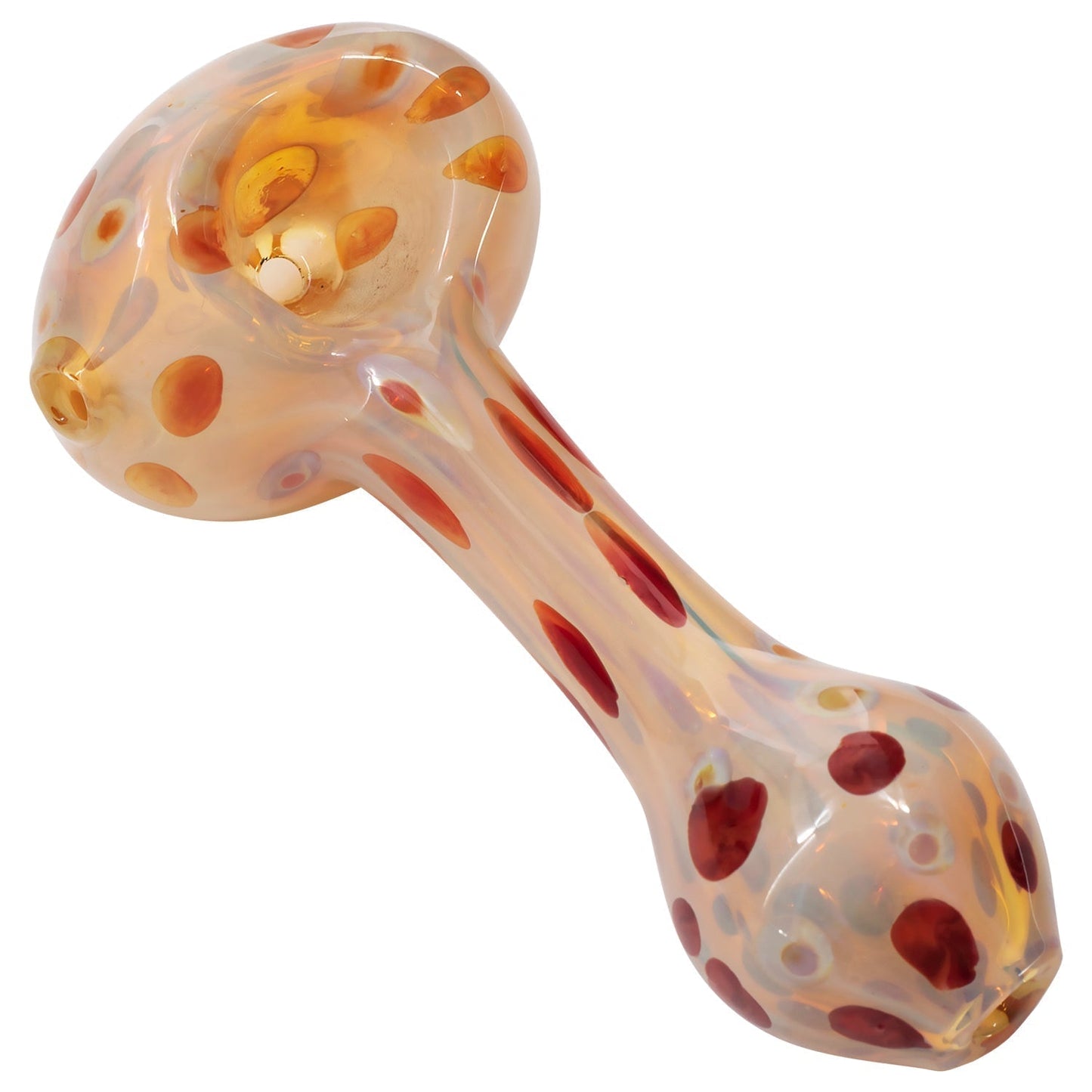 LA Pipes Elegant Polka Dot Borosilicate Glass Spoon Pipe for Dry Herbs