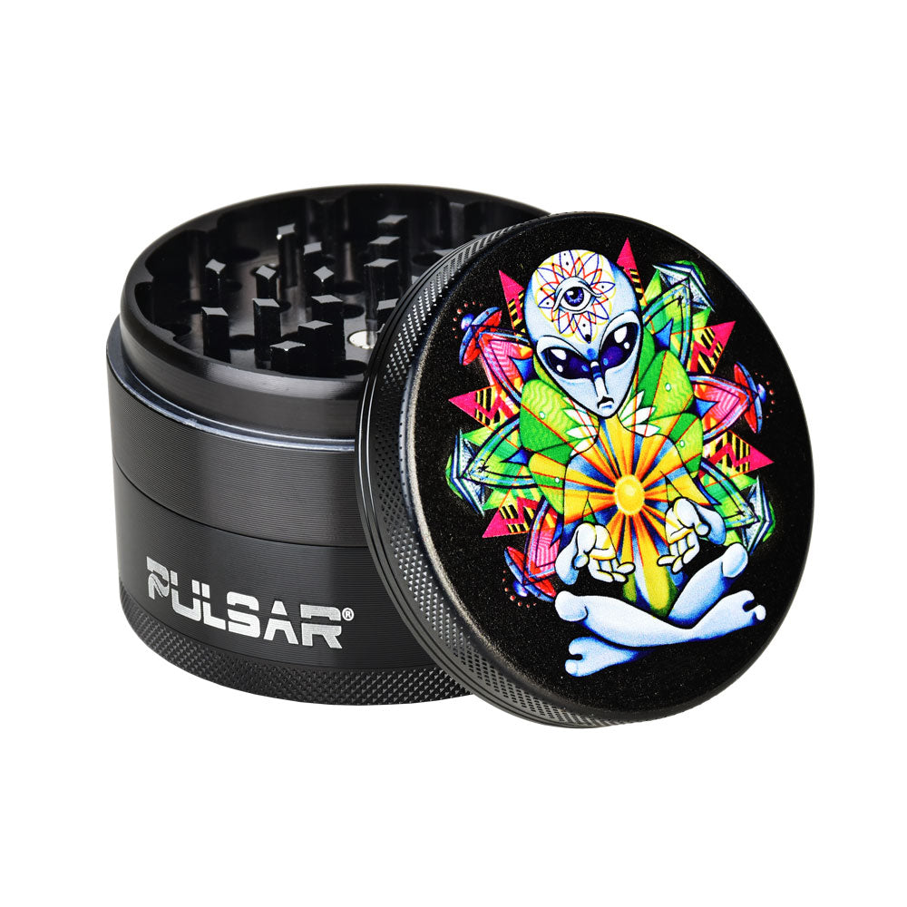 Pulsar Artist Series Metal Grinder | 4pc | 2.5" | Psychedelic Alien