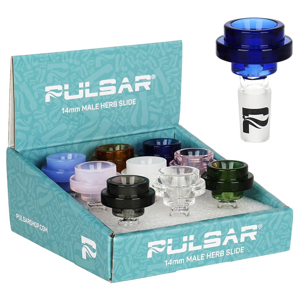 Pulsar Cool Ring Herb Slide | 14mm M | Assorted Colors | 9ct Display