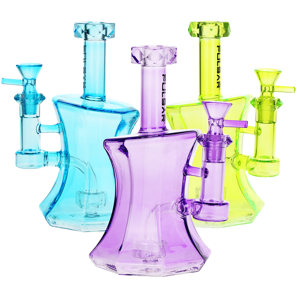 Pulsar Drippy Diamonds Glass Water Pipe | 7.5" | 14mm F