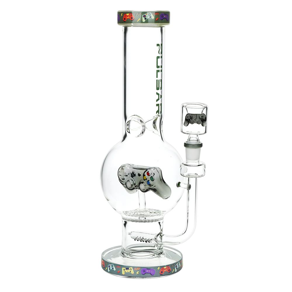 Pulsar Game Time Bubble Base Glass Water Pipe | 12.5" | 14mm F