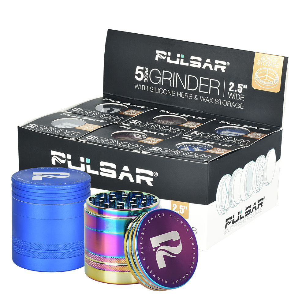Pulsar Herb/Wax Storage Grinder - 5pc - 2.5-inch Diameter