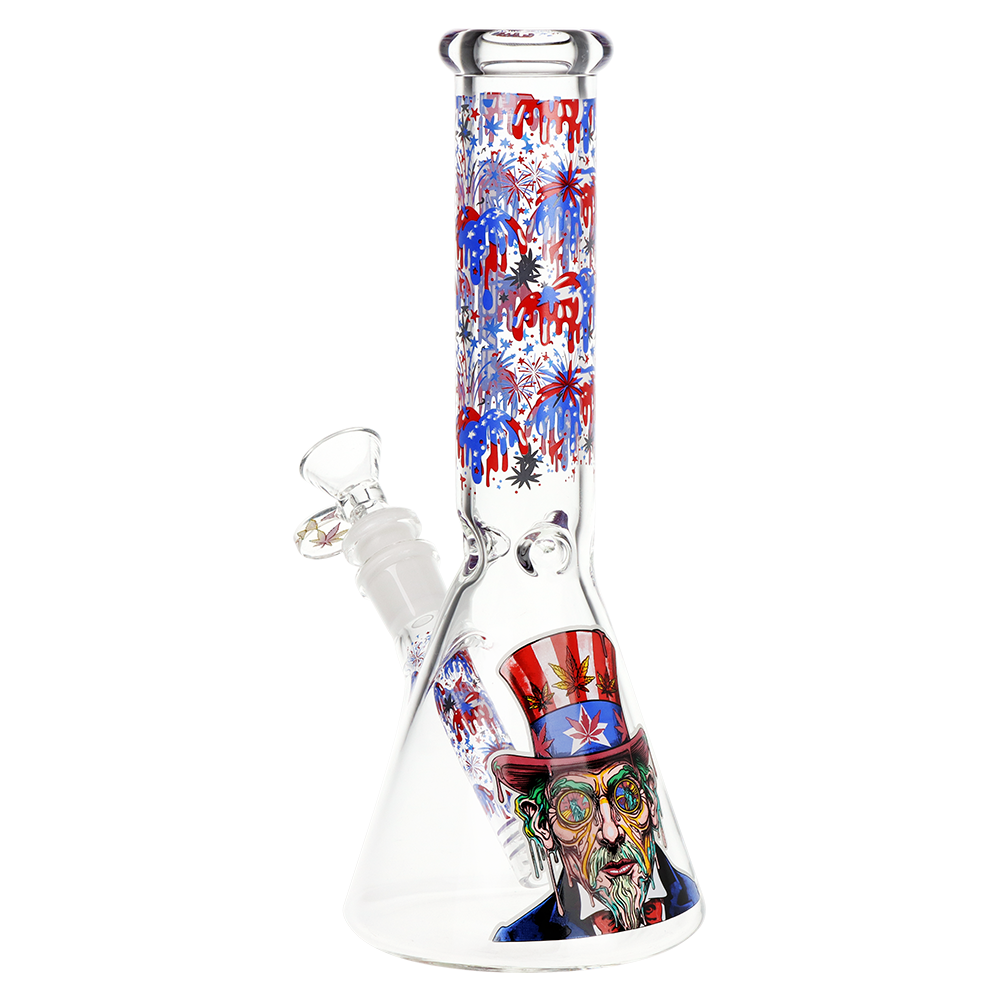 Pulsar Melting Uncle Sam Beaker Glass Water Pipe | 9.75" | 14mm F