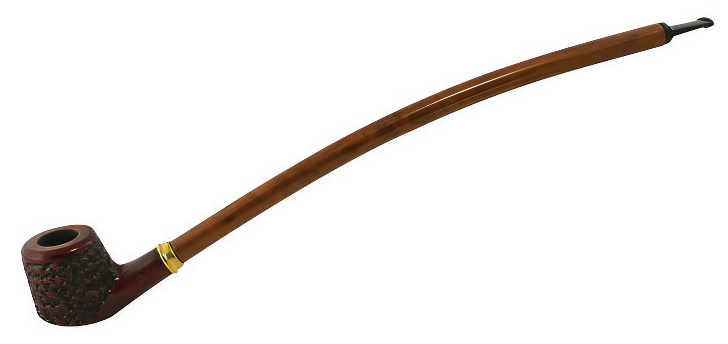 Pulsar Shire Pipes Curved Engraved Swirls Wood Smoking Pipe | 15"