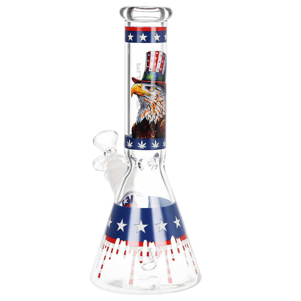 Pulsar Uncle Eagle Sam Beaker Glass Water Pipe | 9.75" | 14mm F