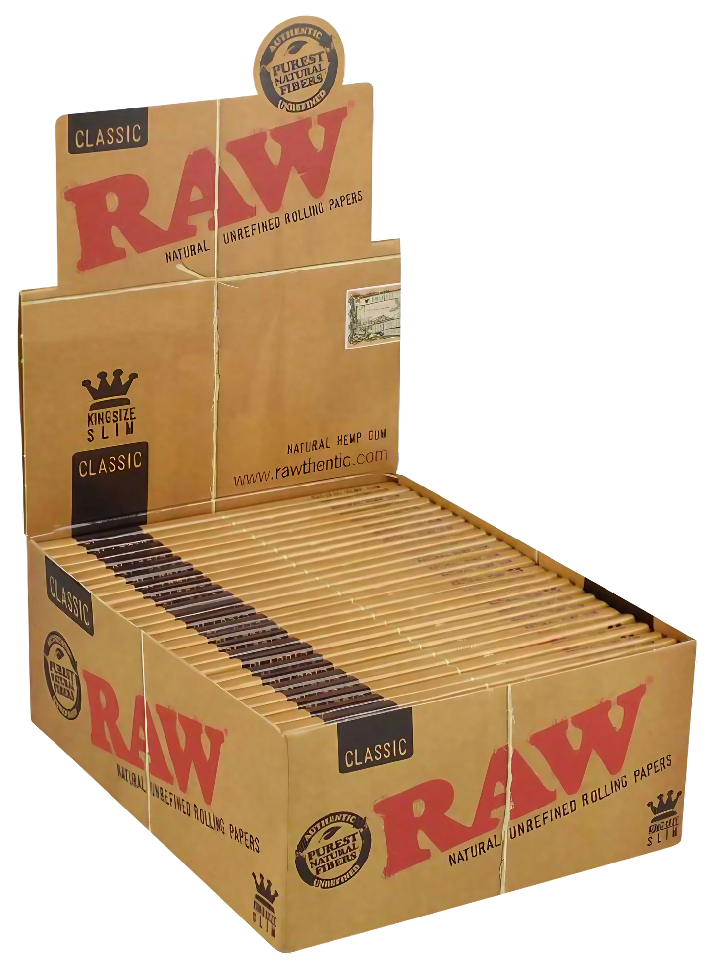 RAW Classic Kingsize Wide or Slim Rolling Papers - 50 Pack