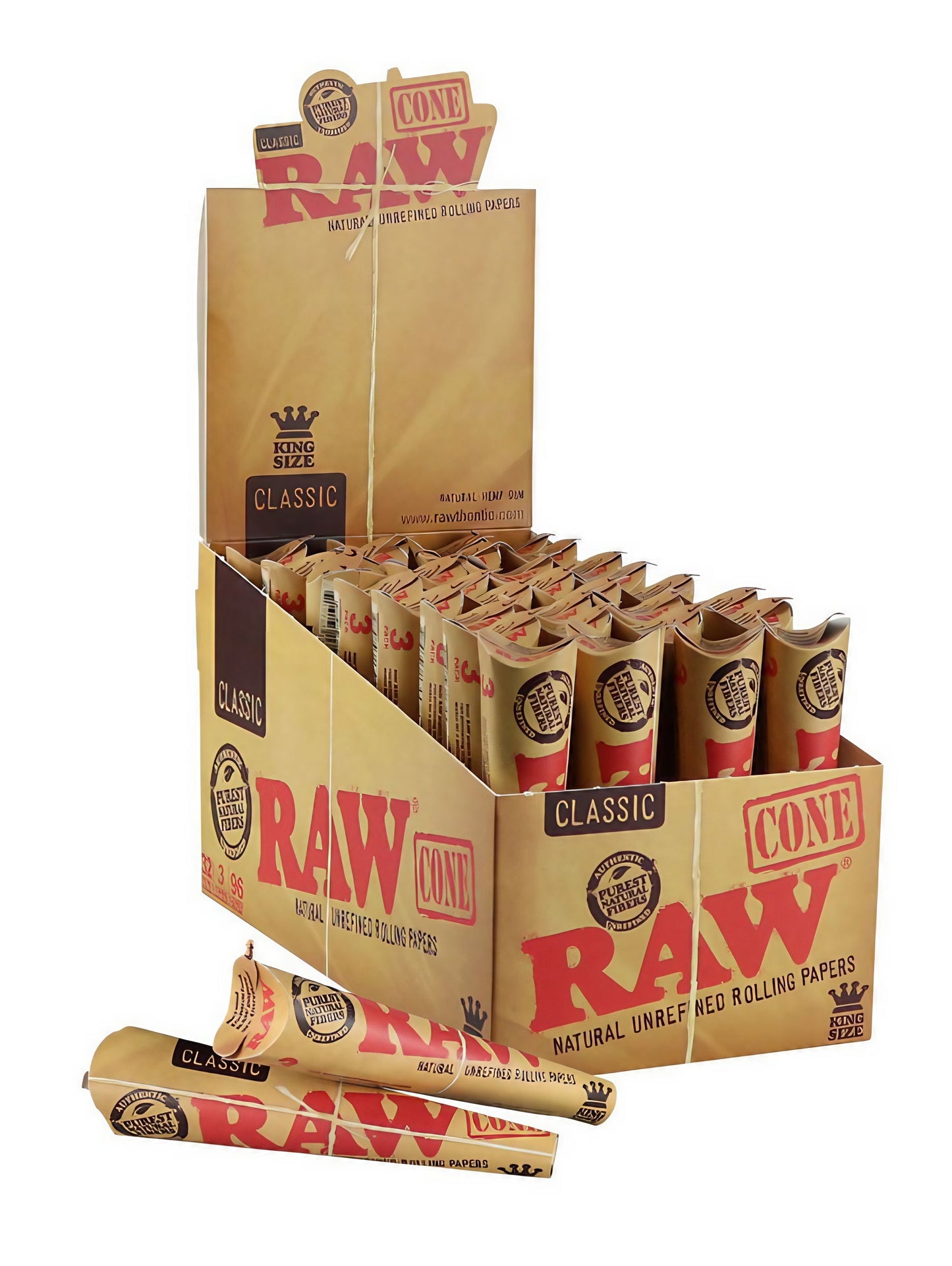 Raw Classic Kingsize Pre-Rolled Cones | 32pc Display