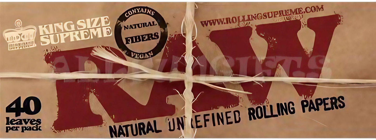 RAW Kingsize Supreme Vegan Rolling Papers - 24 Pack