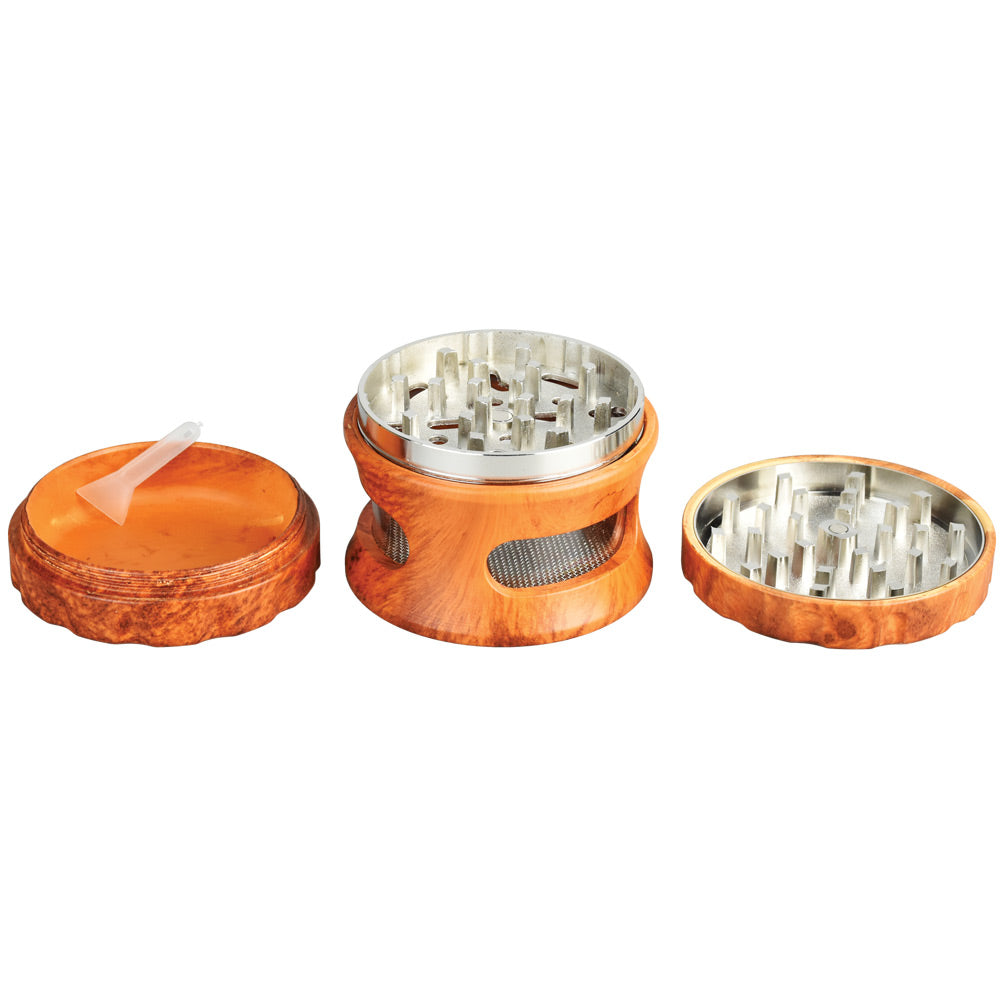 Resin Faux Wood Grinder w/ View Window | 4pc