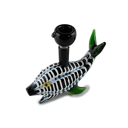 7" Fish Art Glass Hand Pipe