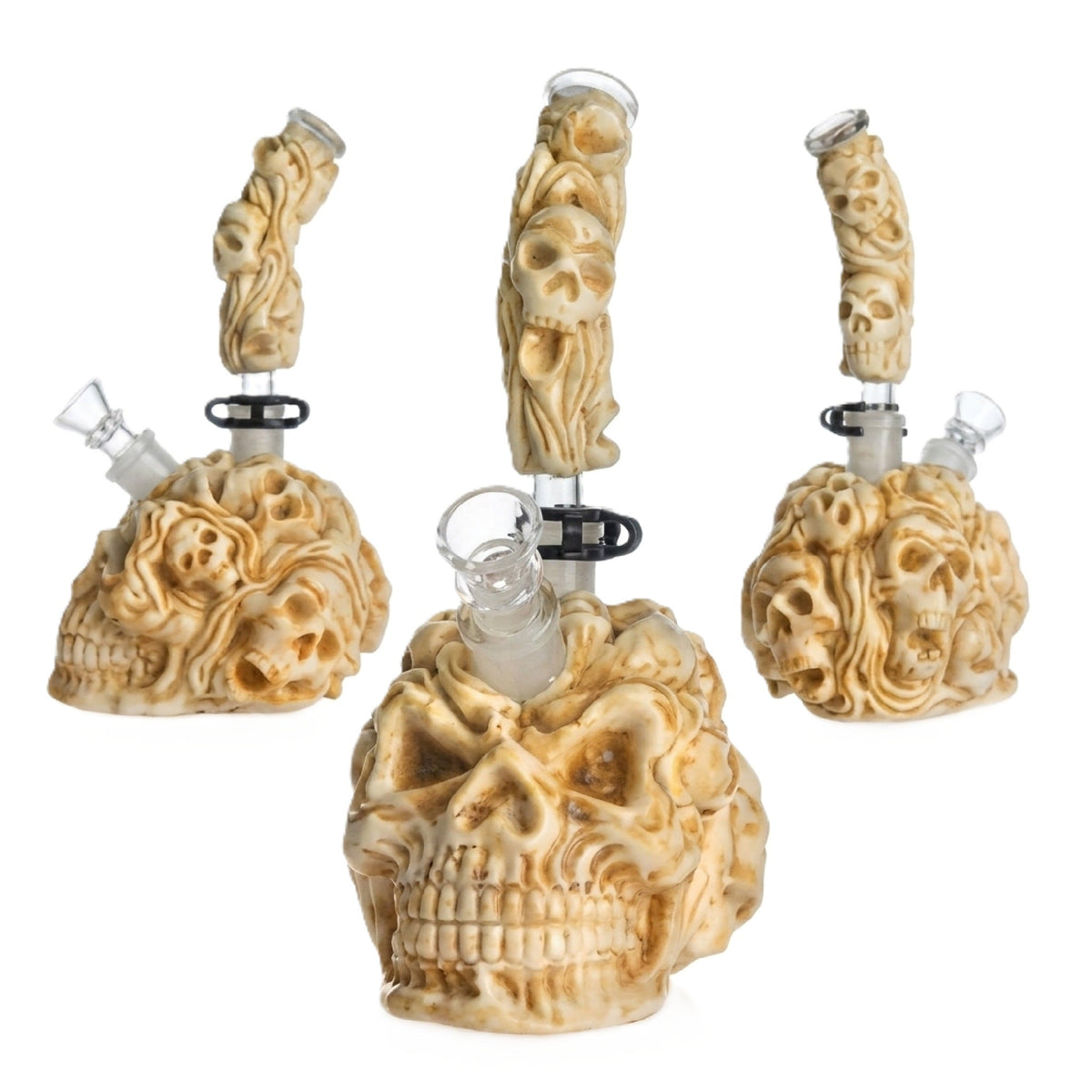 Scrimshaw Skull Bong - 11in